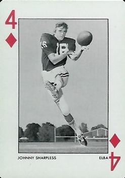 1973 Alabama Crimson Tide Playing Cards (White Backs) #4♦ Johnny Sharpless Front