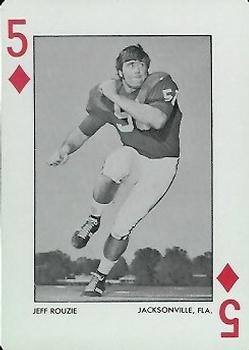 1973 Alabama Crimson Tide Playing Cards (White Backs) #5♦ Jeff Rouzie Front
