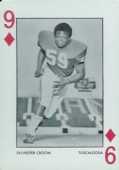 1973 Alabama Crimson Tide Playing Cards (White Backs) #9♦ Sylvester Croom Front