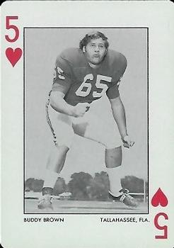 1973 Alabama Crimson Tide Playing Cards (White Backs) #5♥ Buddy Brown Front