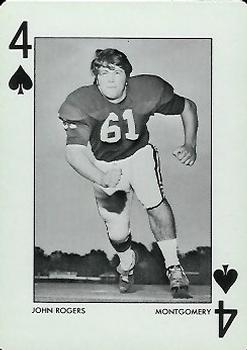 1973 Alabama Crimson Tide Playing Cards (White Backs) #4♠ John Rogers Front