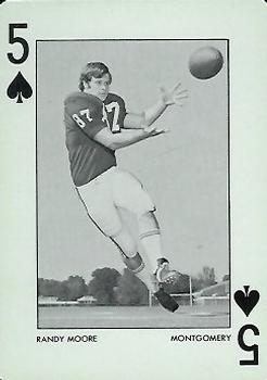 1973 Alabama Crimson Tide Playing Cards (White Backs) #5♠ Randy Moore Front