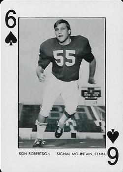 1973 Alabama Crimson Tide Playing Cards (White Backs) #6♠ Ron Robertson Front