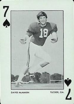 1973 Alabama Crimson Tide Playing Cards (White Backs) #7♠ David McMakin Front