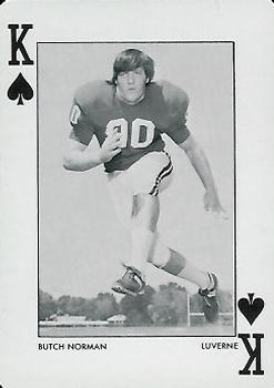 1973 Alabama Crimson Tide Playing Cards (White Backs) #K♠ Butch Norman Front
