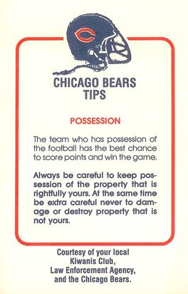 1981 Chicago Bears Police #NNO Noah Jackson Back