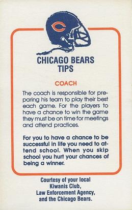 1981 Chicago Bears Police #NNO Neill Armstrong Back