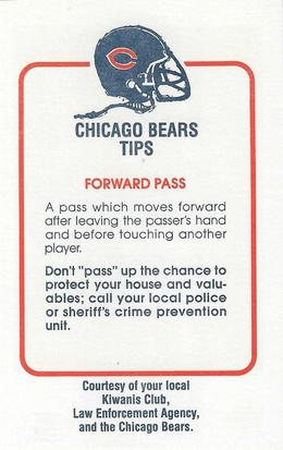 1981 Chicago Bears Police #NNO Vince Evans Back