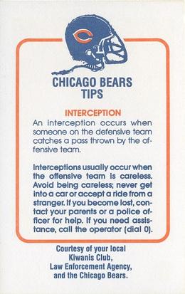 1981 Chicago Bears Police #NNO Gary Fencik Back