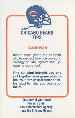 1981 Chicago Bears Police #NNO Doug Plank Back