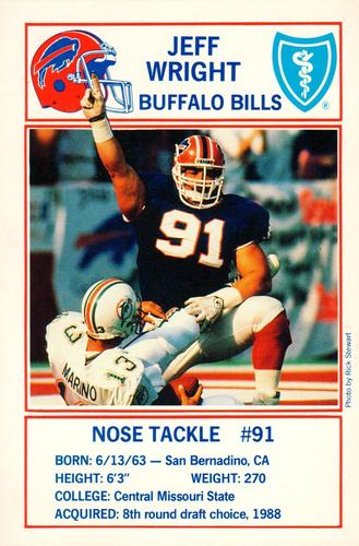 1990 Buffalo Bills Police #NNO Jeff Wright Front