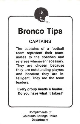 1982 Denver Broncos Police #7 Craig Morton Back