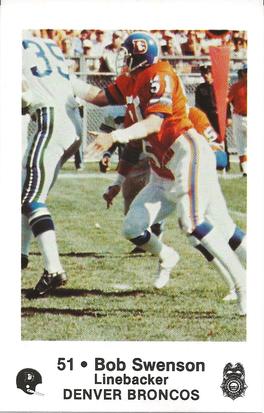 1982 Denver Broncos Police #51 Bob Swenson Front