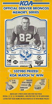 1984 KOA Denver Broncos #NNO Bob Scarpitto Front