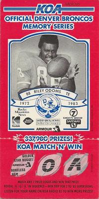1984 KOA Denver Broncos #NNO Riley Odoms Front