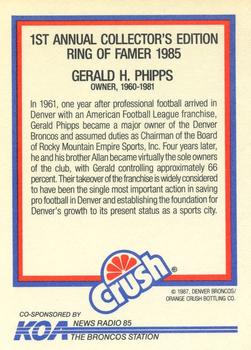 1987 Orange Crush Denver Broncos #9 Gerald Phipps Back