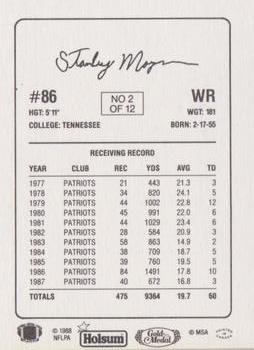 1988 Holsum New England Patriots #2 Stanley Morgan Back