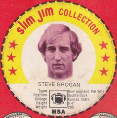 1978 Slim Jim #NNO Steve Grogan Front