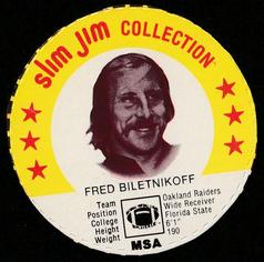 1978 Slim Jim #NNO Fred Biletnikoff Front