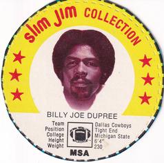 1978 Slim Jim #NNO Billy Joe Dupree Front