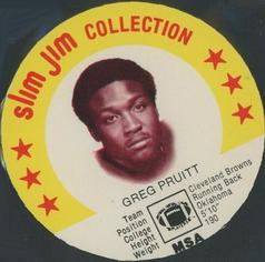 1978 Slim Jim #NNO Greg Pruitt Front