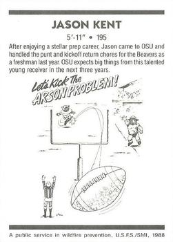 1988 Oregon State Beavers Smokey #NNO Jason Kent Back