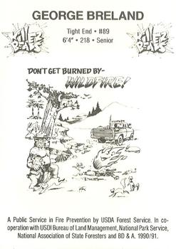 1990 Oregon State Beavers Smokey #NNO George Breland Back