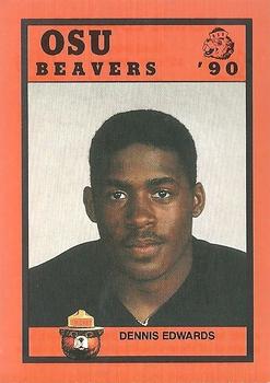 1990 Oregon State Beavers Smokey #NNO Dennis Edwards Front