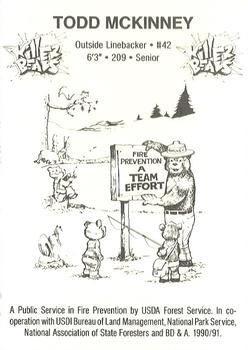 1990 Oregon State Beavers Smokey #NNO Todd McKinney Back
