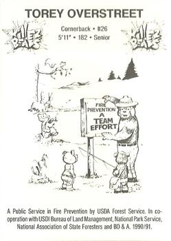 1990 Oregon State Beavers Smokey #NNO Torey Overstreet Back