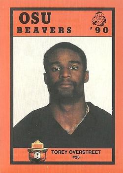 1990 Oregon State Beavers Smokey #NNO Torey Overstreet Front