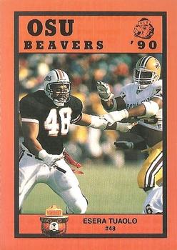 1990 Oregon State Beavers Smokey #NNO Esera Tuaolo Front