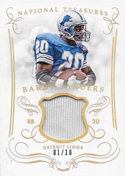 2014 Panini National Treasures - Materials Gold #M-BS Barry Sanders Front