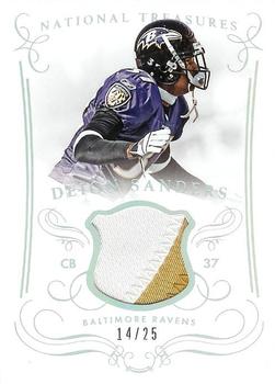 2014 Panini National Treasures - Materials Silver #M-DS Deion Sanders Front