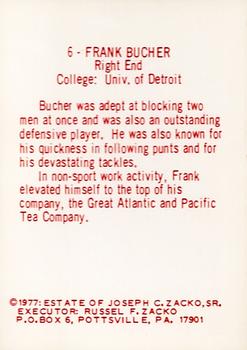 1977 Pottsville Maroons 1925 #6 Frank Bucher Back