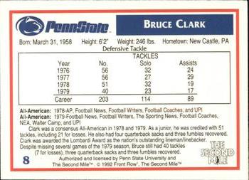 1991-92 Front Row Penn State Nittany Lions All-Americans #8 Bruce Clark Back
