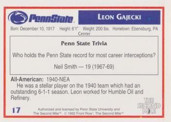 1991-92 Front Row Penn State Nittany Lions All-Americans #17 Leon Gajecki Back
