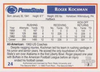 1991-92 Front Row Penn State Nittany Lions All-Americans #24 Roger Kochman Back