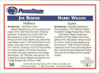 1991-92 Front Row Penn State Nittany Lions All-Americans #50 Harry Wilson / Joe Bedenk Back