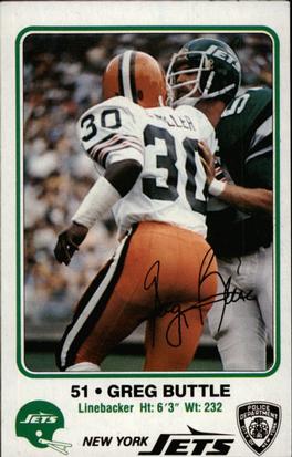 1981 New York Jets Police #51 Greg Buttle Front