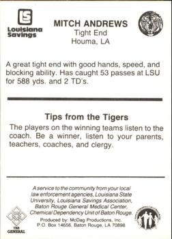 1985 LSU Tigers Police #NNO Mitch Andrews Back