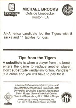 1985 LSU Tigers Police #NNO Michael Brooks Back