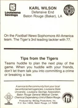 1985 LSU Tigers Police #NNO Karl Wilson Back