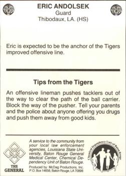 1986 LSU Tigers Police #NNO Eric Andolsek Back