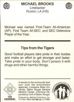1986 LSU Tigers Police #NNO Michael Brooks Back