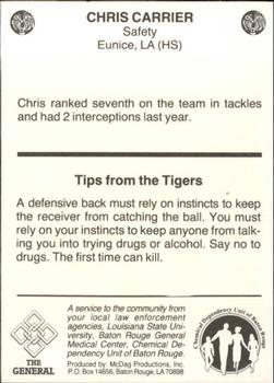 1986 LSU Tigers Police #NNO Chris Carrier Back