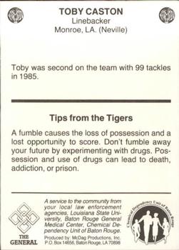 1986 LSU Tigers Police #NNO Toby Caston Back