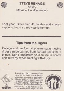 1986 LSU Tigers Police #NNO Steve Rehage Back