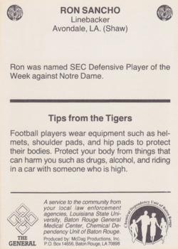 1986 LSU Tigers Police #NNO Ron Sancho Back