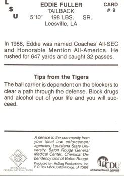1989 LSU Tigers Police #9 Eddie Fuller Back